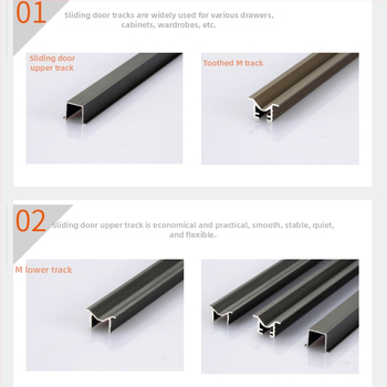 Vodilica kliznih vrata ormara — aluminijska legura, eloksirana površina, model B81, Jiashite, moderan minimalistički stil