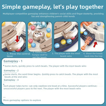 Stolna igra – Žaba koja jede grah protiv gladnog vuka, plastična konstrukcija, multiplayer zagonetka za obiteljsko igranje u zatvorenim prostorima