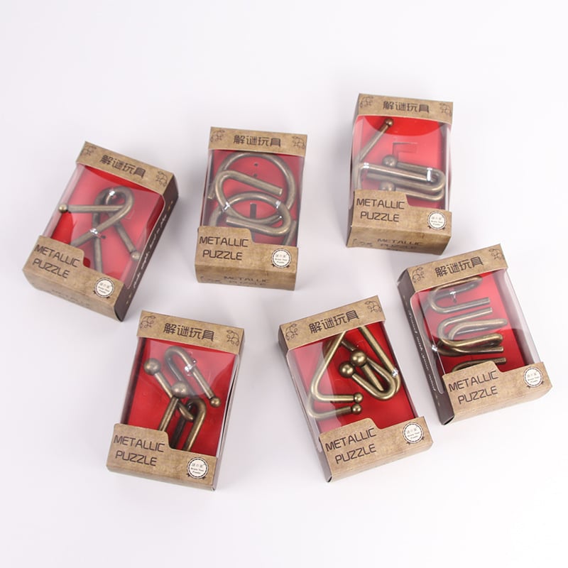 Metalni puzzle s devet prstena — željezna konstrukcija, DIY-friendly, OEM logotip, pakiranje u boji, za uzrast 7–14 godina