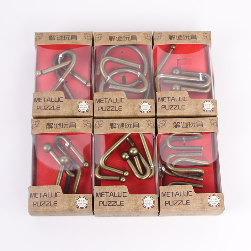 Metalni puzzle s devet prstena — željezna konstrukcija, DIY-friendly, OEM logotip, pakiranje u boji, za uzrast 7–14 godina