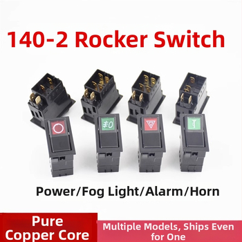 Xinwank 140-2 rocker prekidač za vozila, 12V/24V – sirena, dvostruki bljesak alarma, maglenke i gumb za glavna svjetla