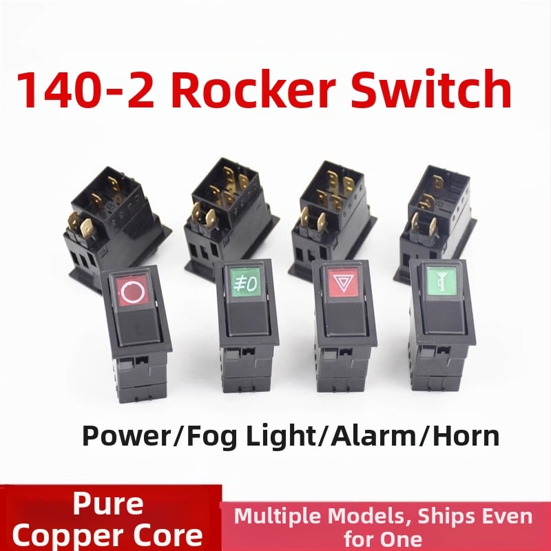 Xinwank 140-2 rocker prekidač za vozila, 12V/24V – sirena, dvostruki bljesak alarma, maglenke i gumb za glavna svjetla