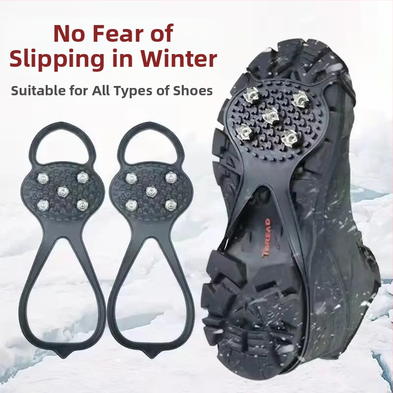 Cramponi za cipele s pet zuba za snijeg i led – anti-slip poboljšava trakiciju