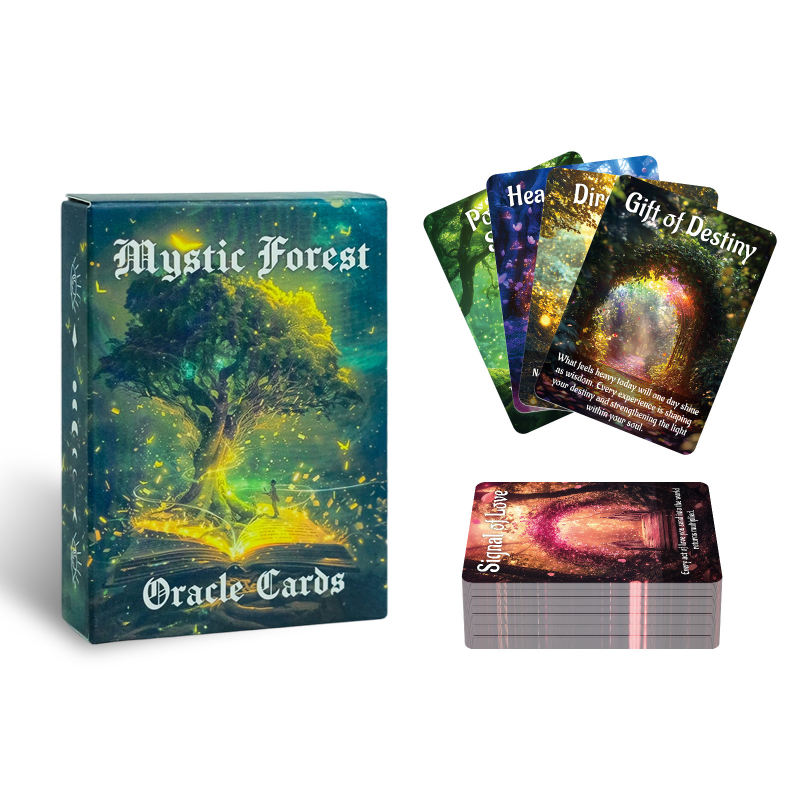 Karte za društvenu igru — 50 karata, Tarot s pečatom Božanstva Šume, interaktivna zabavna igra za party (papir, Dileda brand)