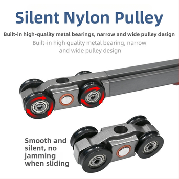 Vodič tračnica za klizna vrata - lijevo/desno guranje, dvostrani amortizer, universalna aluminijsko-drevena konstrukcija, model 320d