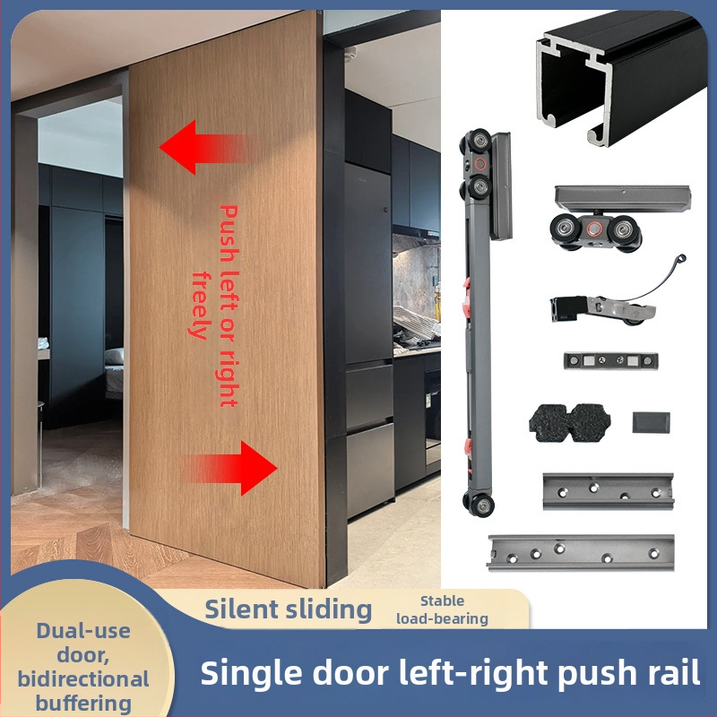 Vodič tračnica za klizna vrata - lijevo/desno guranje, dvostrani amortizer, universalna aluminijsko-drevena konstrukcija, model 320d