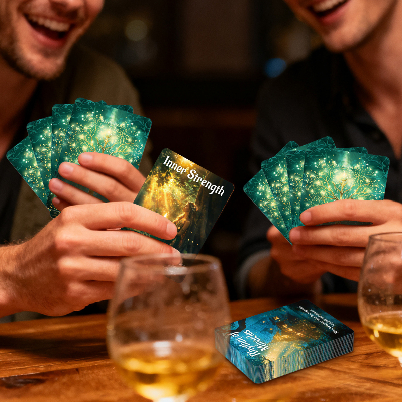 Karte za društvenu igru – set od 50 karata, interaktivne misteriozne karte za čarobnu šumsku tarotsku proricanje, papir, šarena kutija, od 14 godina