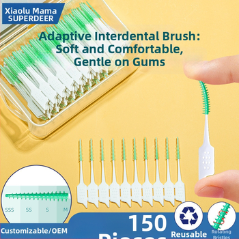 Fawn mom care μαλακή σιλικόνη οδοντική βούρτσα για διαστήματα δοντιών, ενήλικες, μιας χρήσης, 150 τεμάχια ανά κουτί