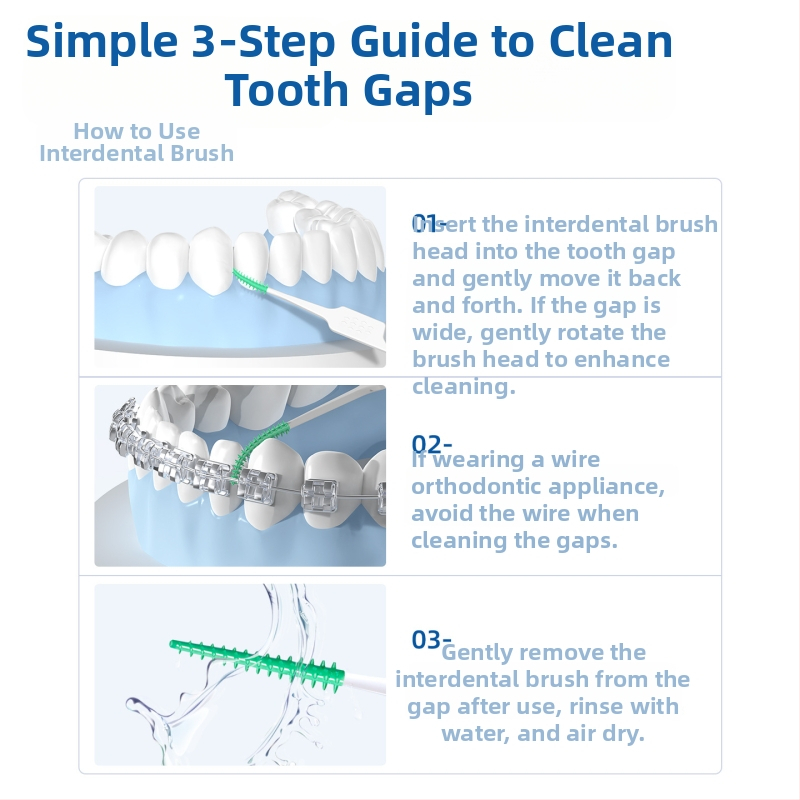 Fawn mom care μαλακή σιλικόνη οδοντική βούρτσα για διαστήματα δοντιών, ενήλικες, μιας χρήσης, 150 τεμάχια ανά κουτί