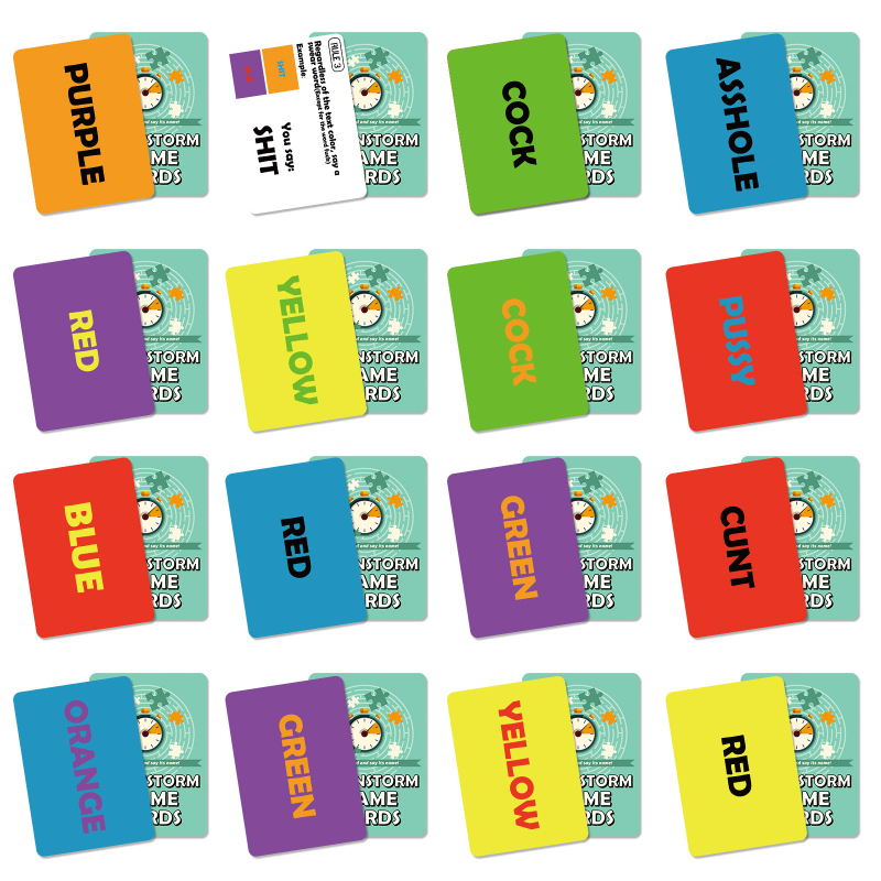 Brainstorminghoz használt társasjáték kártyák — szórakozás, érzelmi fejlesztés, kéz-szem koordináció, interaktív játék