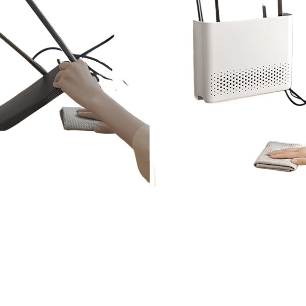 Cutie de stocare pentru router - 6 nivele, montare pe perete, fără găuri, model Mini