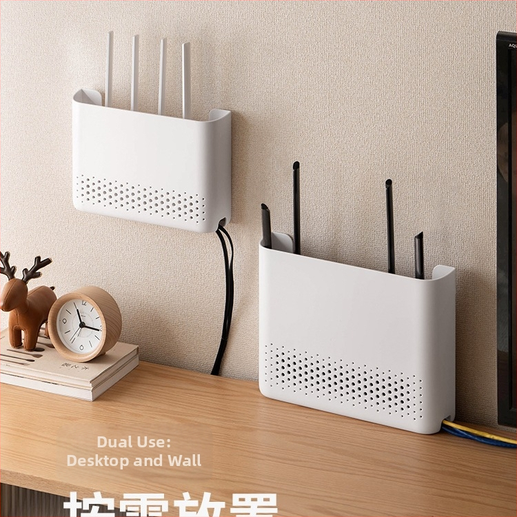 Cutie de stocare pentru router - 6 nivele, montare pe perete, fără găuri, model Mini