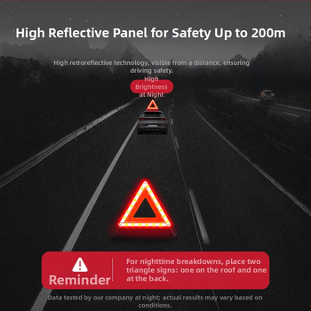 Varovný stojan na auto – vertikálny trojuholník, Značka: Xin Rui, Materiál: plast + reflexná tkanina, Rozsah použitia: auto, Národný štandard
