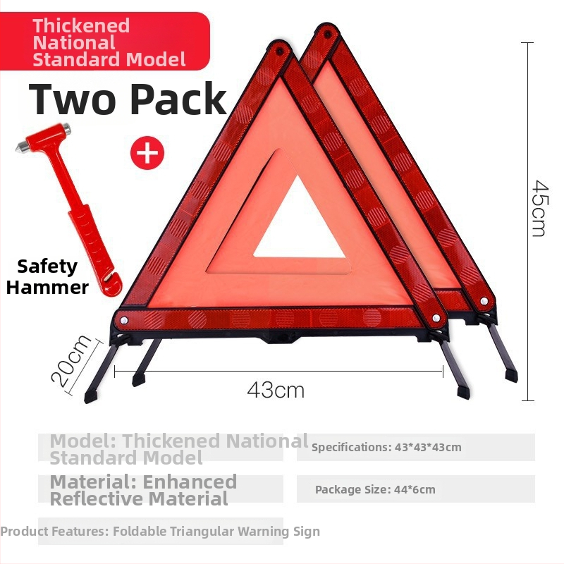 Varovný stojan na auto – vertikálny trojuholník, Značka: Xin Rui, Materiál: plast + reflexná tkanina, Rozsah použitia: auto, Národný štandard