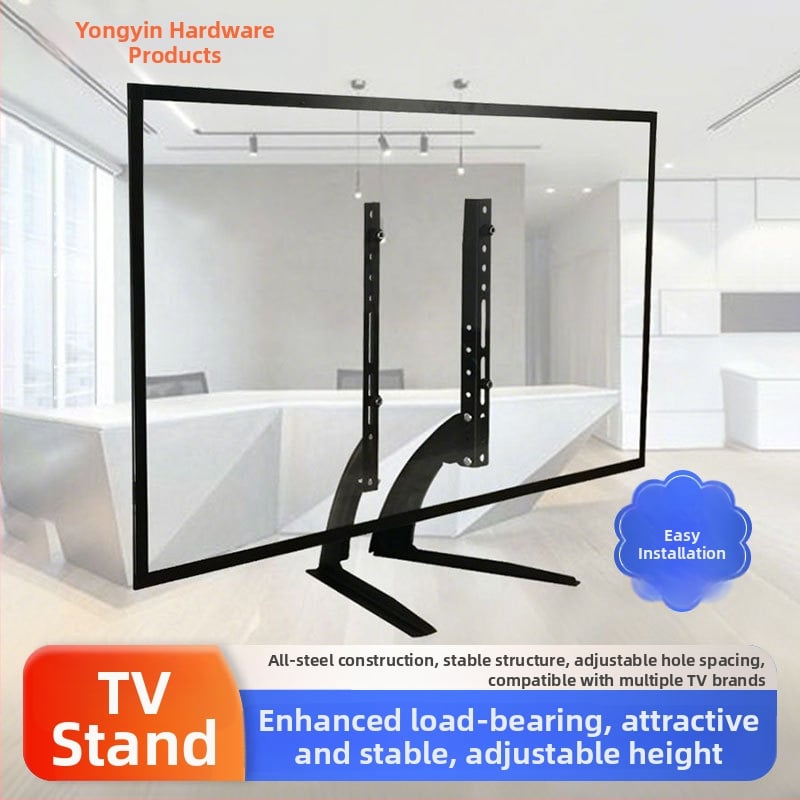 Univerzális TV-állvány alap, fúrás nélkül, állítható magasságú vas tartóval, terhelhetőség 15 kg felett