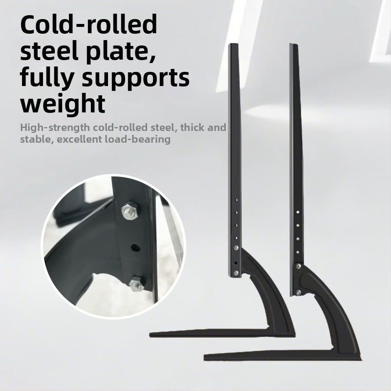 Univerzális TV-állvány alap, fúrás nélkül, állítható magasságú vas tartóval, terhelhetőség 15 kg felett