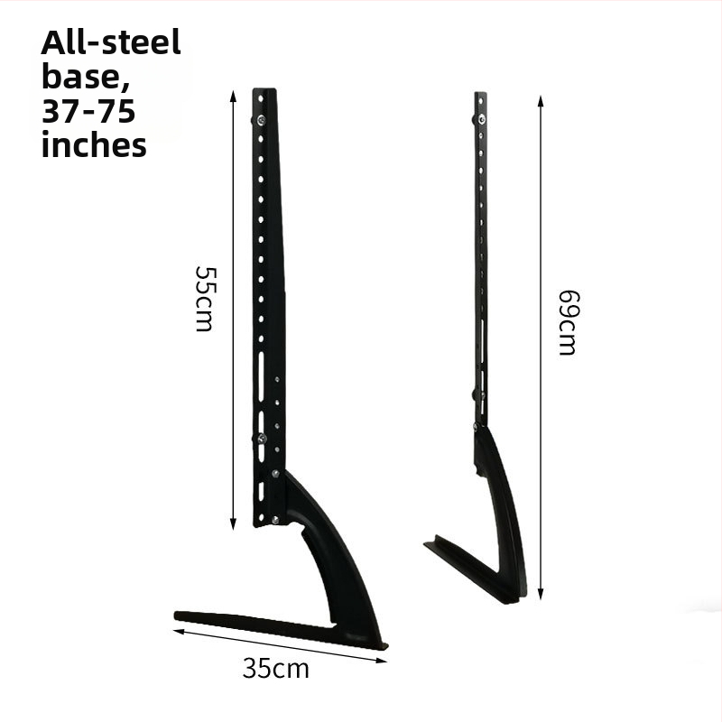 Univerzális TV-állvány alap, fúrás nélkül, állítható magasságú vas tartóval, terhelhetőség 15 kg felett