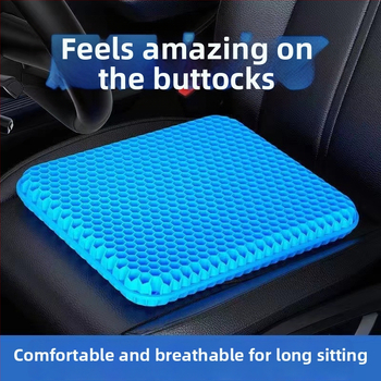 Gelová chladiaca podložka s bunkovým vzorom — priedušná, pre sedačky v aute a kancelárske stoličky, výplň: TPE, poťah: PVC, štýl moderná jednoduchosť