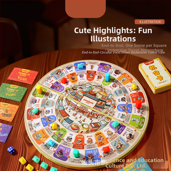 Edukativna igra s kartama o gradskom putovanju za logično razmišljanje, interaktivna za dva igrača, plastična