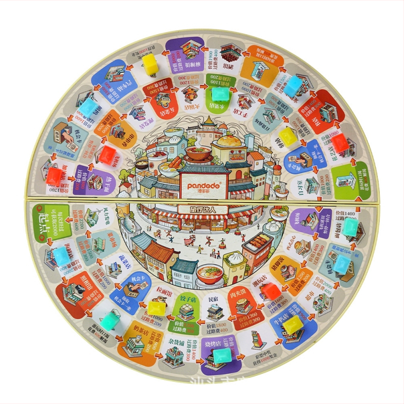 Edukativna igra s kartama o gradskom putovanju za logično razmišljanje, interaktivna za dva igrača, plastična