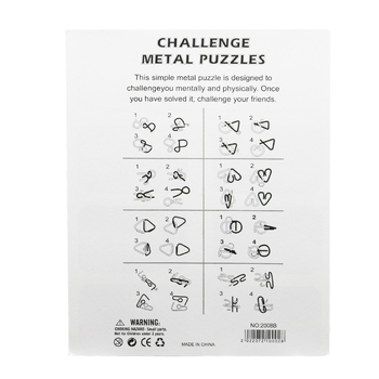 Metalni puzzle s devet prstenova za otključavanje — Marka: Double Edge; Dobna skupina: 15–35 godina; Materijal: Metal