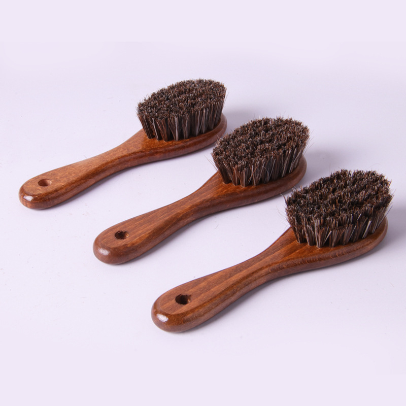 Perie pentru pantofi din păr de cal, pentru îndepărtarea petelor