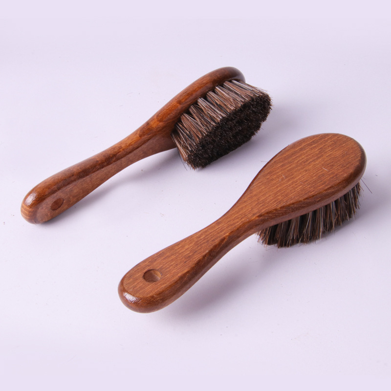 Perie pentru pantofi din păr de cal, pentru îndepărtarea petelor