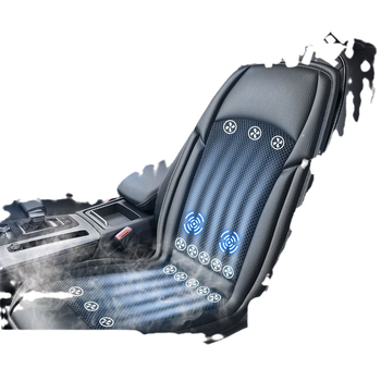 Perneuă de scaun pentru camion cu ventilație, răcire cu semiconductori și masaj lombar; umplutură din fibre naturale; husă din piele Ice Silk pentru vară