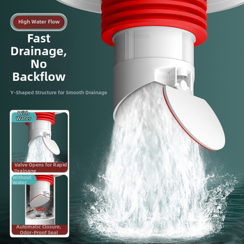 Diverter de drenaj cu trei căi pentru balcon: pentru mașina de spălat și chiuvetă, ABS, anti-umplere, conductă 2-in-1