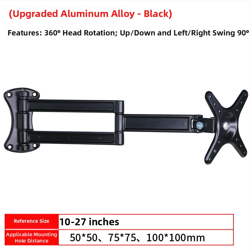 Univerzálny televízny držiak z hliníkovej zliatiny s nastaviteľným uhlom a teleskopickým ramenom