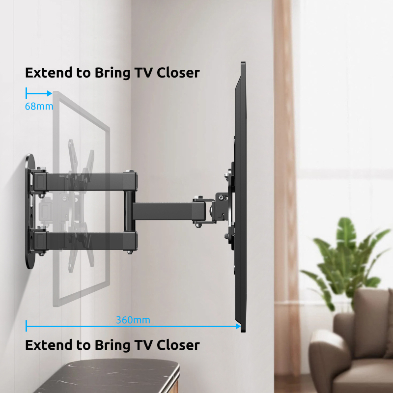 Teleskopски rotirajući zidni nosač za TV, hladno valjani čelik, podržava 1-19 kg