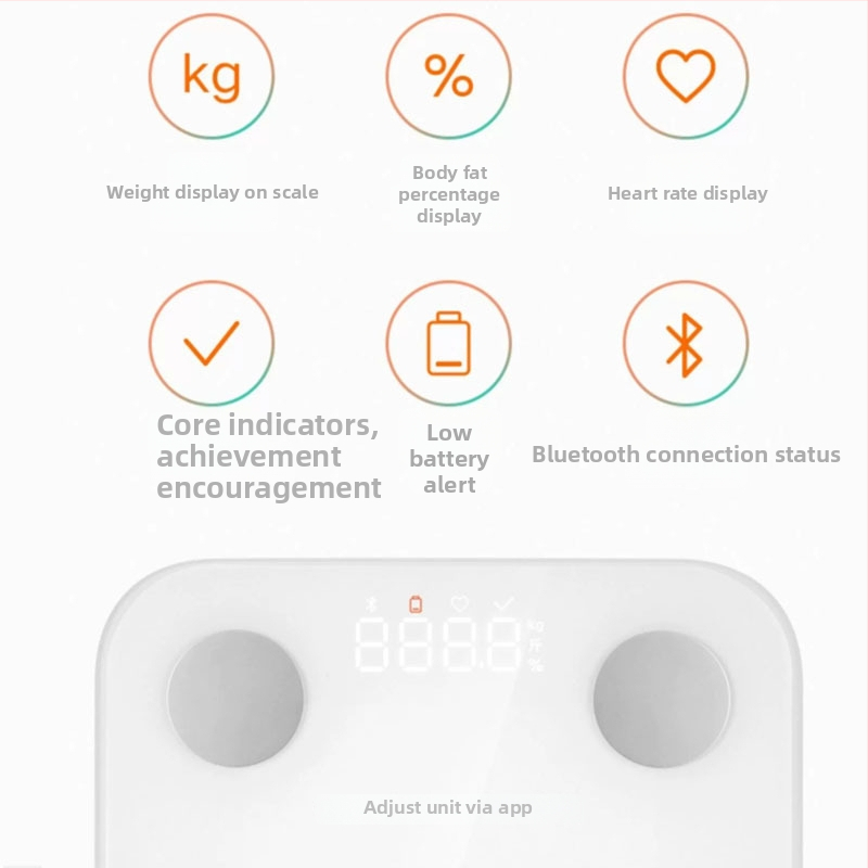Ζυγός σωματικού λίπους S400 με οθόνη 4 ιντσών, ανθεκτικό γυαλί, εύρος ζύγισης από 100 g έως 180 kg, τροφοδοσία με μπαταρία, μέτρηση σωματικού λίπους και υγρασίας