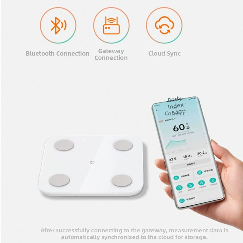 Ζυγός σωματικού λίπους S400 με οθόνη 4 ιντσών, ανθεκτικό γυαλί, εύρος ζύγισης από 100 g έως 180 kg, τροφοδοσία με μπαταρία, μέτρηση σωματικού λίπους και υγρασίας