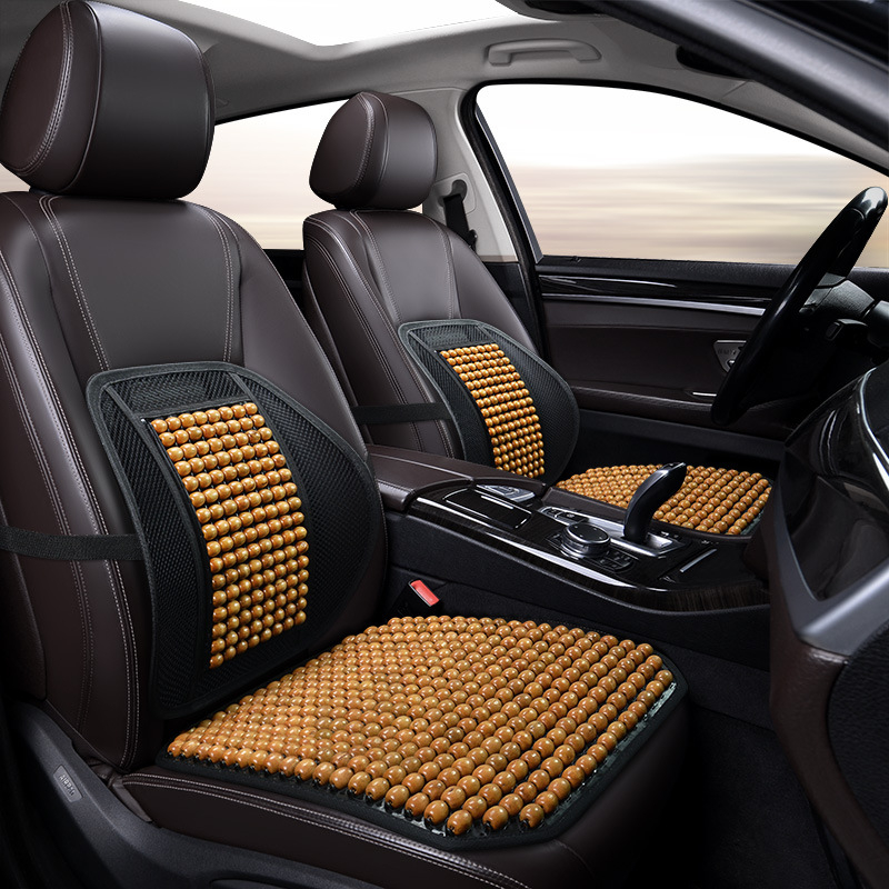 Μαξιλαράκι καθίσματος αυτοκινήτου από ξύλινους κόκκους με οσφυϊκή υποστήριξη και μασάζ - Izidi, με άδεια ιδιωτικής ετικέτας