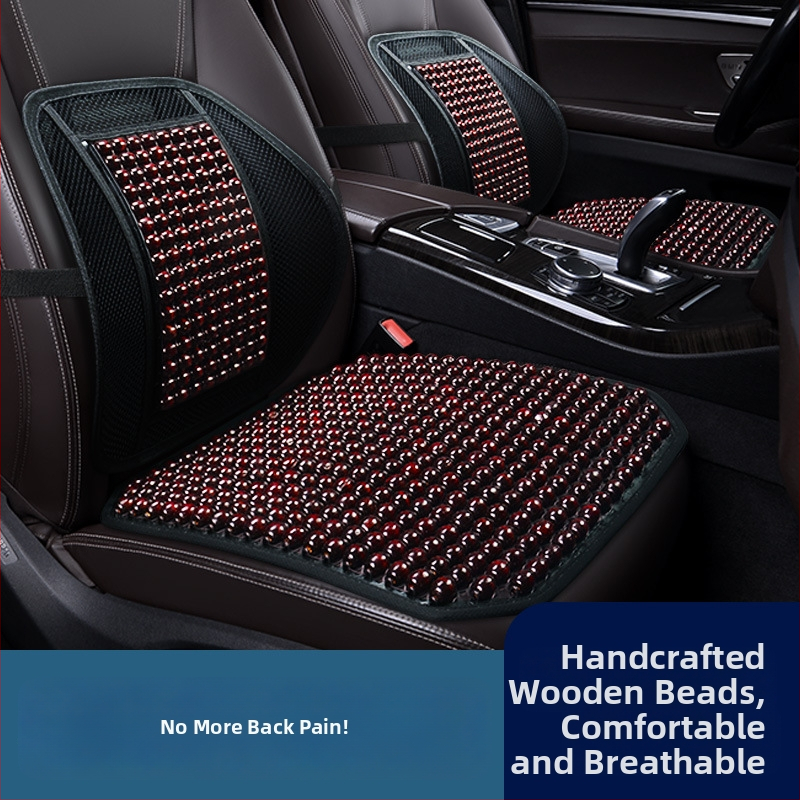 Automobilové sedadlo vankúš z drevených korálikov s bedrovou oporou a masážou - Izidi, licencovaná súkromná značka