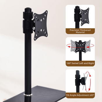 Držiak monitora s rotáciou pre jeden monitor; Model: Display base; Materiál: nerezová oceľ a sklenená doska; Hmotnosť: 3 kg; Značka: Cheng Run