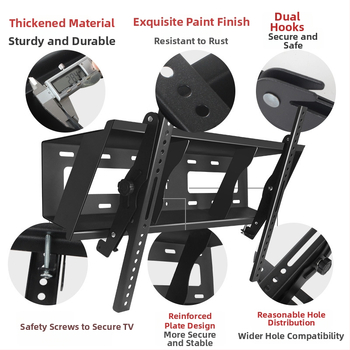 Nástenný držiak na televízor s 45° sklonom, model t400, z ocele za studena valcovanej, hmotnosť 6 kg