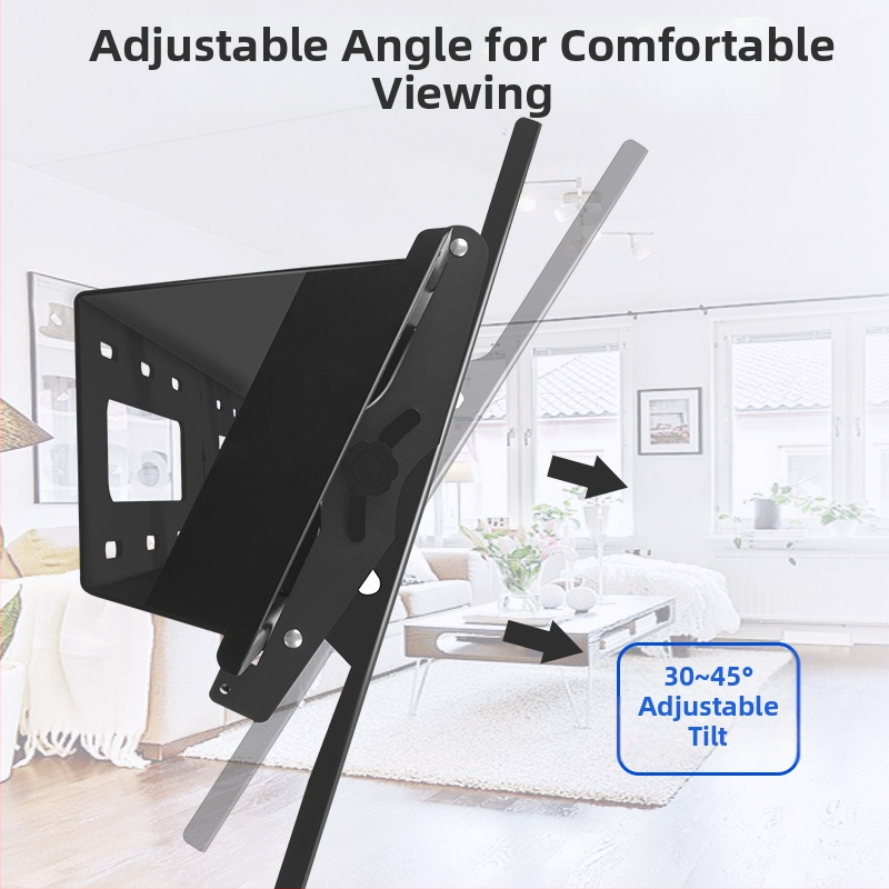 Nástenný držiak na televízor s 45° sklonom, model t400, z ocele za studena valcovanej, hmotnosť 6 kg