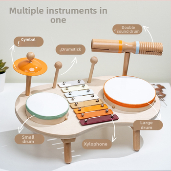 Többfunkciós fa ütőhangszer játék babáknak és totyogóknak – YC márka, 0–3 éves kortól.