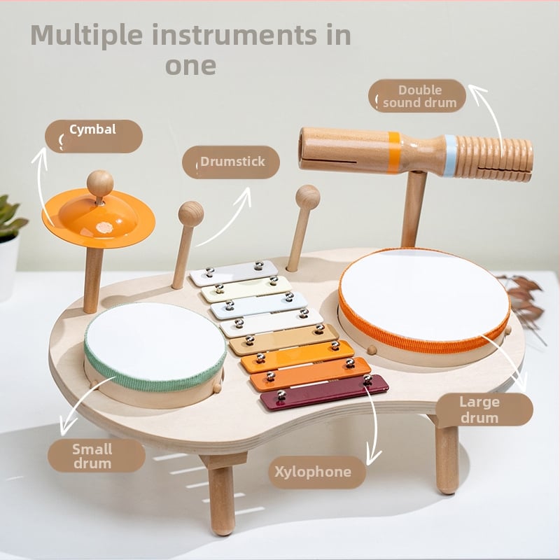 Többfunkciós fa ütőhangszer játék babáknak és totyogóknak – YC márka, 0–3 éves kortól.