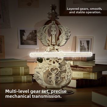 Cutie muzicală din lemn cu design de violoncel, blocuri asamblate manual, gravură, imprimare logo disponibil