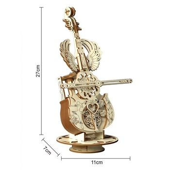 Cutie muzicală din lemn cu design de violoncel, blocuri asamblate manual, gravură, imprimare logo disponibil