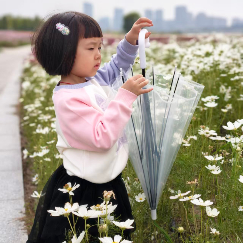 Dječji prozračni kišobran s 8 rebara od vlaknastog materijala, poluautomatsko otvaranje, željezna osovina, mogućnost tiskanja logotipa
