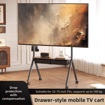 Mobilný televízny vozík s úložným priestorom a šuplíkom — studená valcovaná oceľ, model Ml5b, 13 kg, kompatibilný so Smart TV