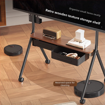 Mobilný televízny vozík s úložným priestorom a šuplíkom — studená valcovaná oceľ, model Ml5b, 13 kg, kompatibilný so Smart TV