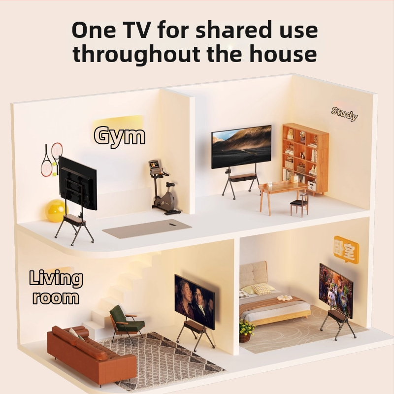 Mobilný televízny vozík s úložným priestorom a šuplíkom — studená valcovaná oceľ, model Ml5b, 13 kg, kompatibilný so Smart TV