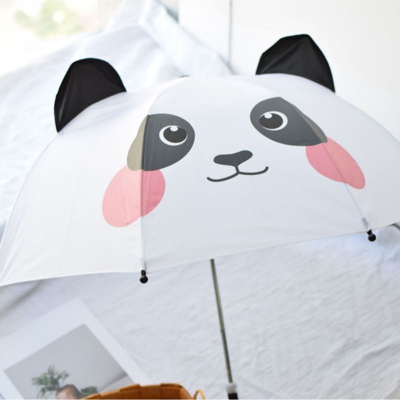 Dječji kišobran s pandom – crtani dizajn, kupol od poliestera, 8 rebara od legiranog materijala, ručno otvaranje i zatvaranje, plastična drška