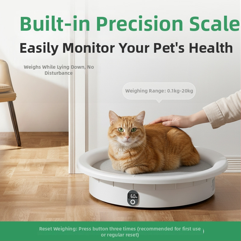 Котешко гнездо с интелигентно управление на температурата, цифрово тегло и автоматично отопление и охлаждане, от пластмасов материал, подходящо за всички сезони.