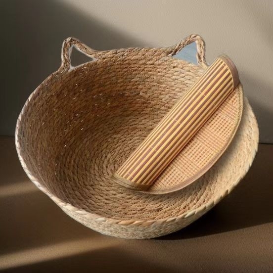 Всесезонно плетено котешко гнездо, PP памук, котешко легло и спална постелка