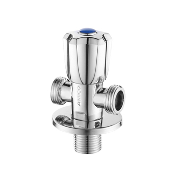 Amico bakreni troputni kutni ventil, 1 ulaz, 2 izlaza, ručni pogon, kutnog tipa, model JF661